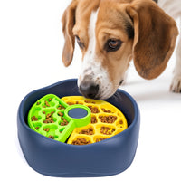 Yellow,Green and Blue Interactive Dog Puzzle Feeder Bowl