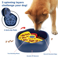 Yellow,Green and Blue Interactive Dog Puzzle Feeder Bowl