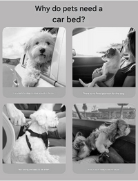 Plush Dog Car Booster Seat - 2-in-1 Travel Bed
