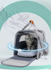 Foldable Soft-Sided Pet Carrier for Travel - Fits Cats