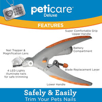 LED Pet Nail Clippers with Magnifier - Grey/Orange