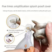 LED Pet Nail Clippers with Magnifier - Grey/Orange
