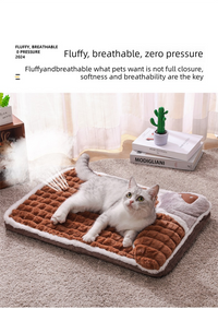 Thickened Pet Sofa Bed 50x35cm Coffee Dog Mat with Integrated