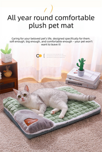 Thickened Pet Sofa Bed 60x40cm Coffee Dog Mat with Integrated