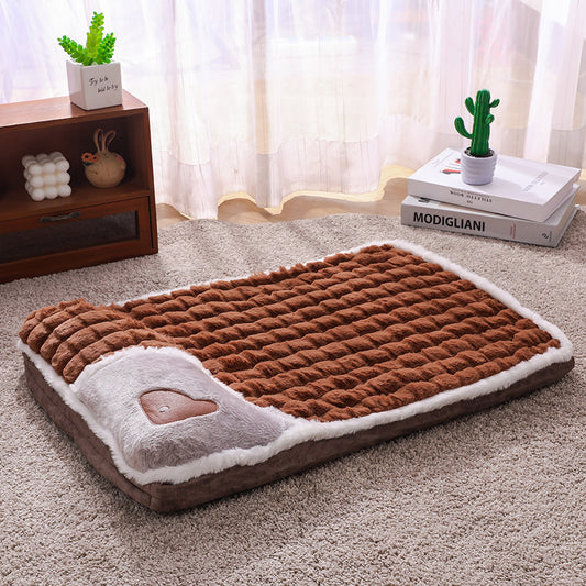 Thickened Pet Sofa Bed 40x25cm Coffee Dog Mat with Integrated