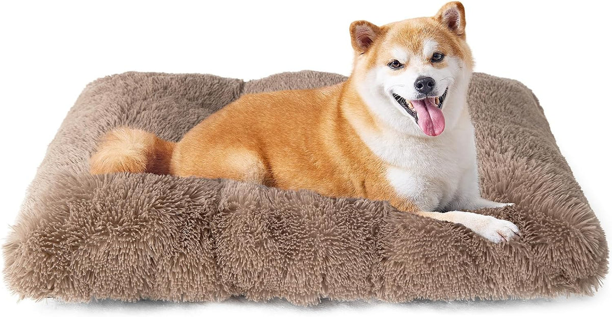 Luxury Long Plush Pet Bed Mat Faux Fur Crate Pad 125x85cm