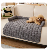 Pet Sofa Protector & Calming Bolster Bed with Diamond Lattice