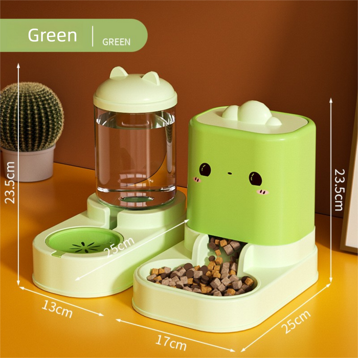 2-in-1 Feeder & Waterer Station 2.2L + 1L — Green
