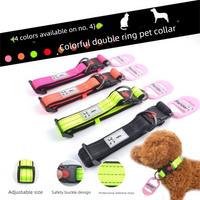 Vibrant Reflective Dog Collar and Leash Set - Adjustable Nylon