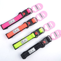 Vibrant Reflective Dog Collar and Leash Set - Adjustable Nylon