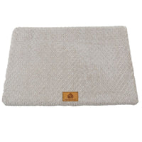 Silver-gray Pet Dog Bed Mat - Plush Short Fur Cover with Wave
