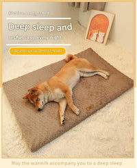 Silver-gray Pet Dog Bed Mat - Plush Short Fur Cover with Wave