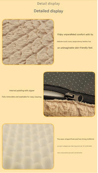 Silver-gray Pet Dog Bed Mat - Plush Short Fur Cover with Wave