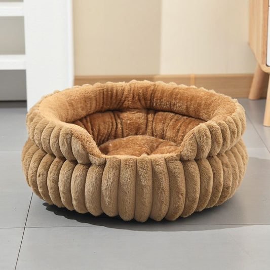 Plush Donut Cat Bed 70cm — Coffee
