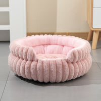 Plush Donut Cat Bed 60cm — Pink