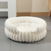 Plush Donut Cat Bed 50cm — White