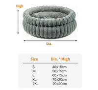 Plush Donut Cat Bed 50cm — White