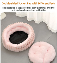 Plush Donut Cat Bed 50cm — White