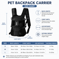 Hands Free Adjustable Dog Carrier Backpack with 3-Point