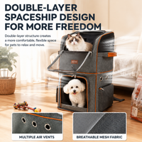 Pet Backpack & Trolley Carrier — Foldable, Green