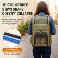 Pet Backpack & Trolley Carrier — Foldable, Green