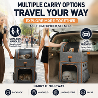 Pet Backpack & Trolley Carrier — Foldable, Green