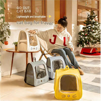 3-in-1 Cat Carrier Backpack — White, Clear Window
