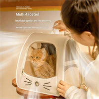 3-in-1 Cat Carrier Backpack — White, Clear Window