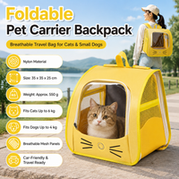 3-in-1 Cat Carrier Backpack — Yellow, Clear Window