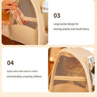 3-in-1 Cat Carrier Backpack — Grey, Clear Window