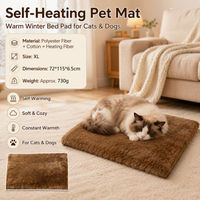 Self-Heating Pet Mat 72 x 115cm — Brown