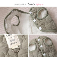 Winter Pet Care Bundle - Green Quilted Dog Vest with Leash