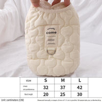 Winter Pet Care Bundle - Beige Quilted Dog Vest with Leash