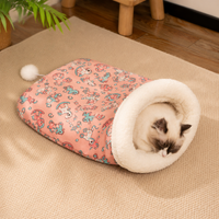 Cat Sleeping Bag Bed 40 x 50cm — Pink