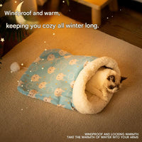 Cat Sleeping Bag Bed 40 x 50cm — Blue