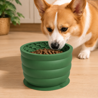 Silicone Slow Feeder Dog Bowl - Green 11.9*11.9* Anti Gulp Pet