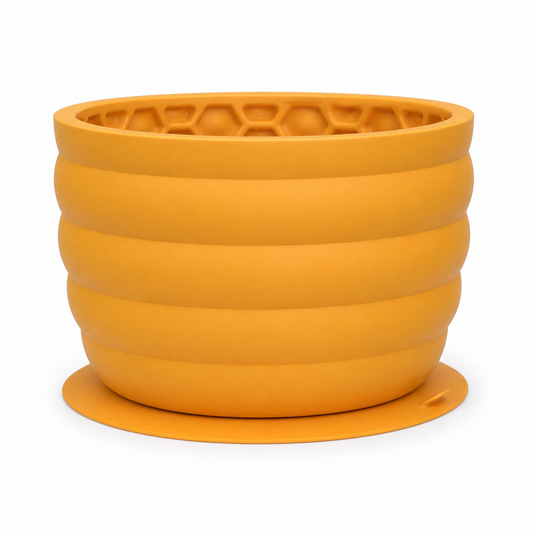 Silicone Slow Feeder Dog Bowl - Yellow 11.9*11.9* Anti-Gulp