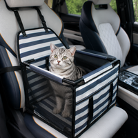 Waterproof Pet Car Seat Carrier — Safety Strap, Striped