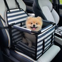Waterproof Pet Car Seat Carrier — Safety Strap, Striped