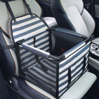 Waterproof Pet Car Seat Carrier — Safety Strap, Striped