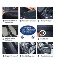 Waterproof Pet Car Seat Carrier — Safety Strap, Striped