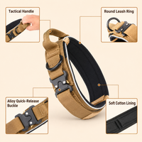 Tactical Dog Collar and Bungee Lead Set - Padded Quick Release