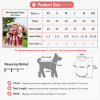 Plaid Pet Harness Dress with Leash Bow Design Vest Outfit