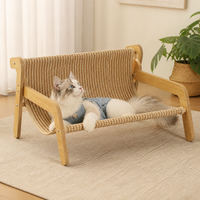 Sisal Scratcher Sofa Bed 53cm — Wooden Base