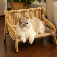 Sisal Scratcher Sofa Bed 53cm — Wooden Base