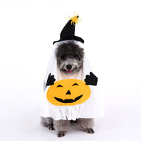 Halloween Pumpkin Ghost Dog Costume - Polyester Pet Fancy
