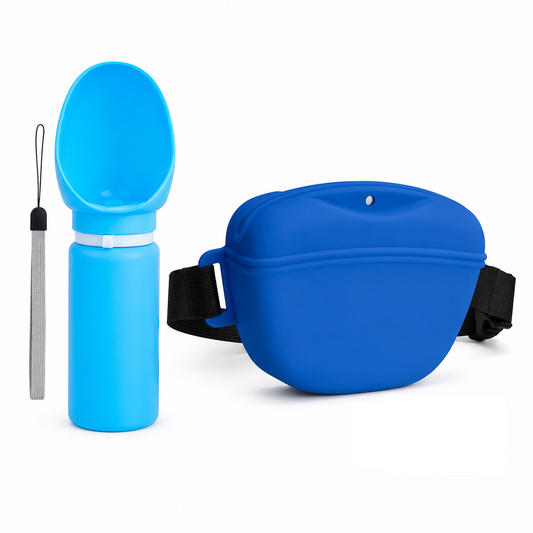 Portable Silicone Pet Water Bottle and Treat Pouch Set