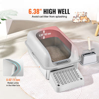 XL Stainless Steel Litter Box — 15cm Deep, with Scoop