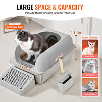 XL Stainless Steel Litter Box — 15cm Deep, with Scoop