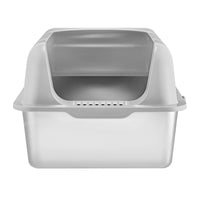 XL Stainless Steel Litter Box — 15cm Deep, with Scoop